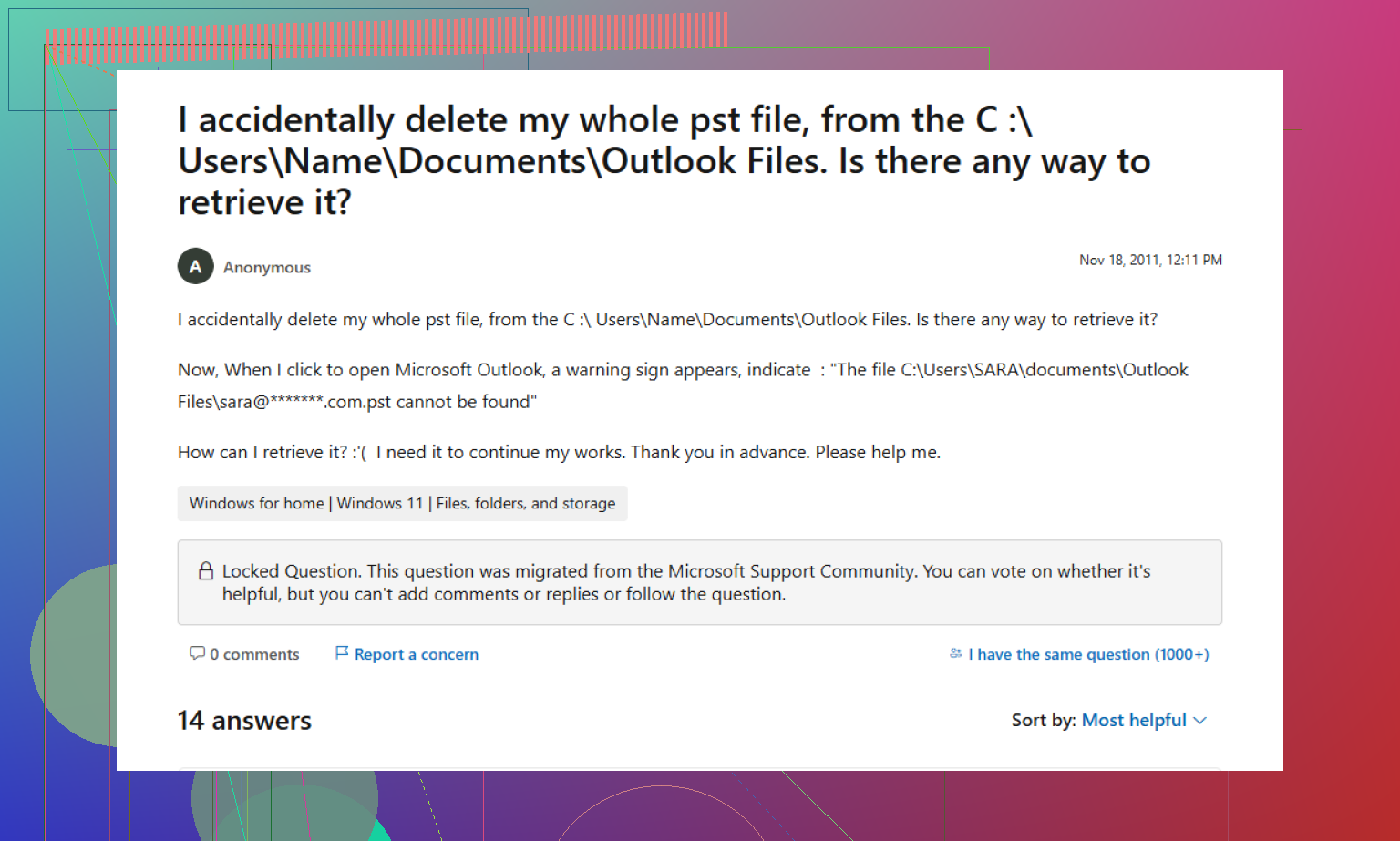 Outlook Pst File Recovery Without Backup Possible?